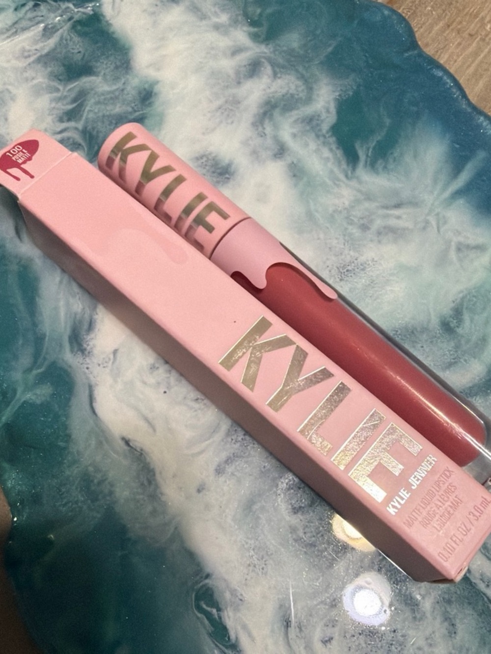 Kylie Cosmetics Lip Gloss - Pink Tube with Rose/Brick Gloss